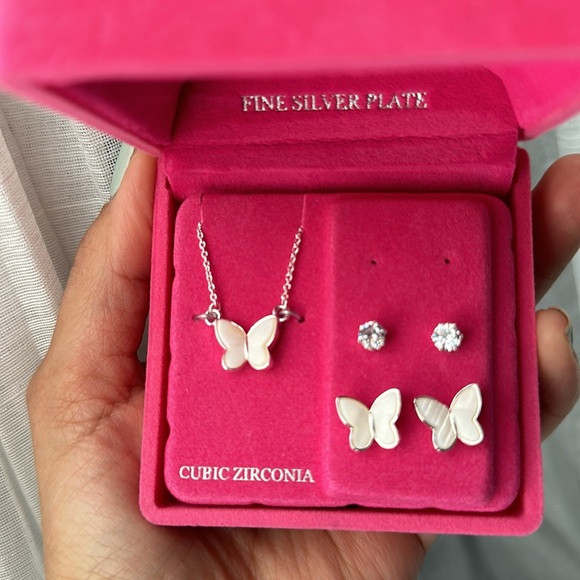 danecraft Jewelry Danecraft Fine Silver Plate Studs And Necklace Set Poshmark